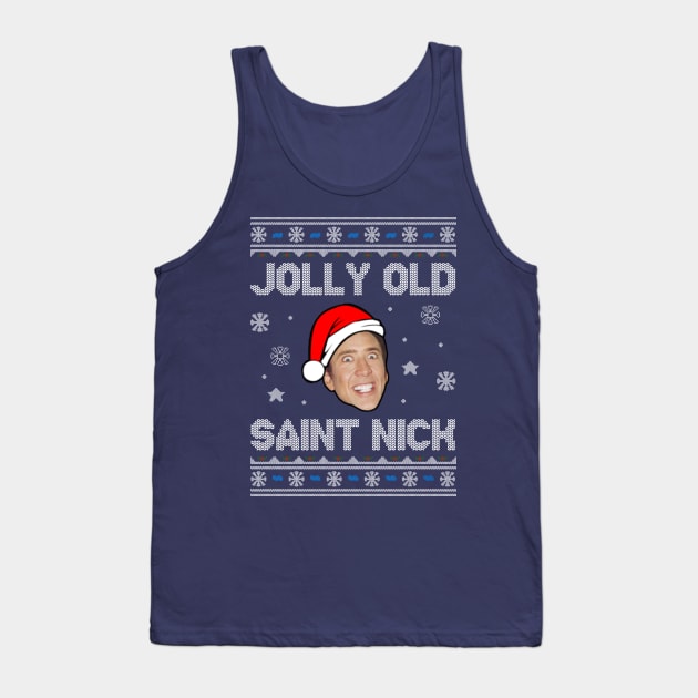 Jolly Old Saint Nick Nicolas Cage Christmas Tank Top by StebopDesigns